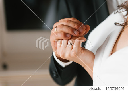 Wedding Hands With Gold Rings 125756001