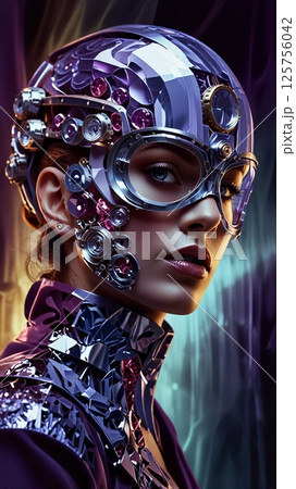 最新の研究所で製造された女性型サイボーグ 125756042