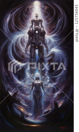 未知の技術で製造された巨大ロボット 125756043