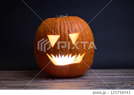 one halloween pumpkin neutral background 125756541
