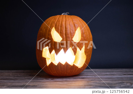 one halloween pumpkin neutral background 125756542