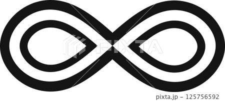 Intertwined double infinity symbol embodies concepts of eternity, boundless potential, and endless possibilities, forming a visually captivating representation of limitless concepts 125756592
