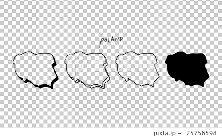 簡單的 3D 波蘭地圖手繪向量插圖 125756598