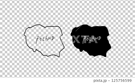 簡單的波蘭地圖手繪向量插圖 2 125756599