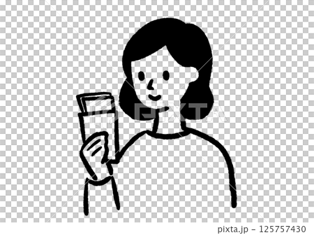 お金を確認する女性のイラスト お金を確認する女性のイラスト 125757430