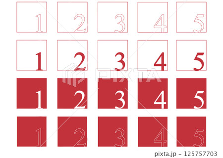 【数字セット】シックな1〜5のグラフィックパターン・赤 【数字セット】シックな1〜5のグラフィックパターン・赤 125757703