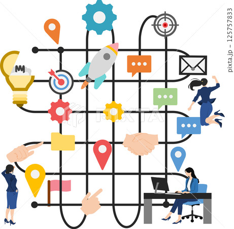 新規事業を始めるイラスト 新規事業を始めるイラスト 125757833
