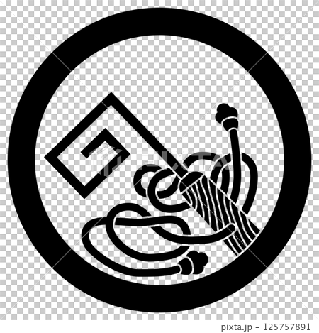 家紋です。丸に房付き鍵といいます。 125757891