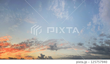 Beautiful sky. Sunset with clouds 125757940