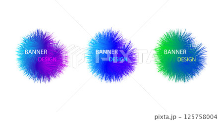 Modern set of bright abstract banners.Gradient trendy colors for design.Set for advertising labels .Multi-colored fur . Modern set of bright abstract banners.Gradient trendy colors for design.Set for advertising labels .Multi-colored fur . 125758004