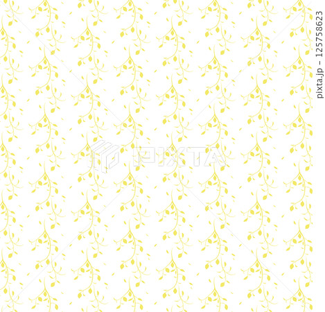 背景パターン：レモンの木_下向き_黄色 125758623