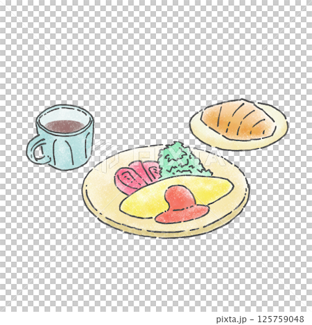 Delicious omelette breakfast 125759048