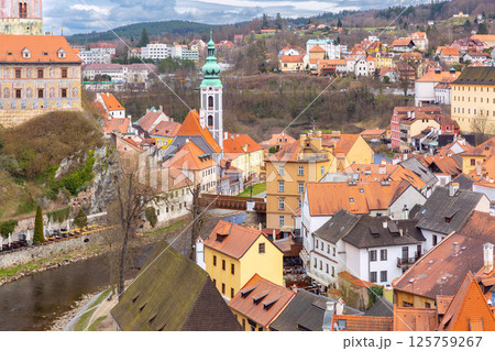 Historic buildings in Cesky Krumlov, Czech Republic 125759267