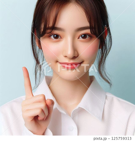 ポイントを説明する女性 125759313