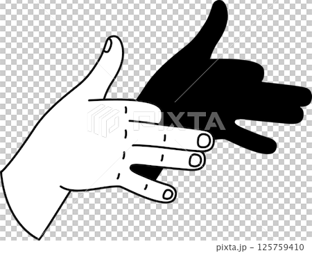 Shadow puppet dog hand gesture 125759410
