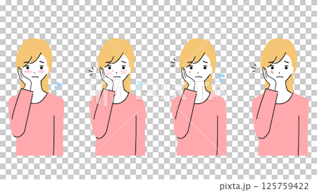 皮膚粗糙的女人的插圖集 125759422