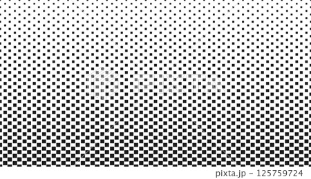 Halftone dotted abstract background. Black and white print with mosaic geometric gradient squares. Digital technology concept - monochrome pattern 125759724