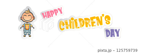 1 JUNE World childrens day background with little funny cute girl isolated on white background. Vector happy world childrens day poster concept and wide banner with funny cartoon smiling child 1 JUNE World childrens day background with little funny cute girl isolated on white background. Vector happy world childrens day poster concept and wide banner with funny cartoon smiling child 125759739