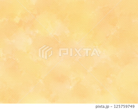 淡いオレンジの水彩背景　テクスチャ　滲み　黄色 125759749