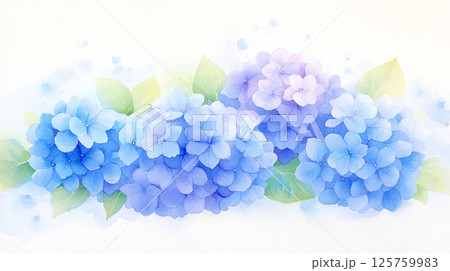 水彩で描いた紫陽花 125759983