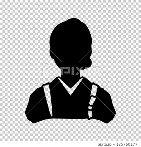 身穿和服的女性的剪影插圖，例如女服務生、女主人或日本餐廳店員 — 黑色 125760177