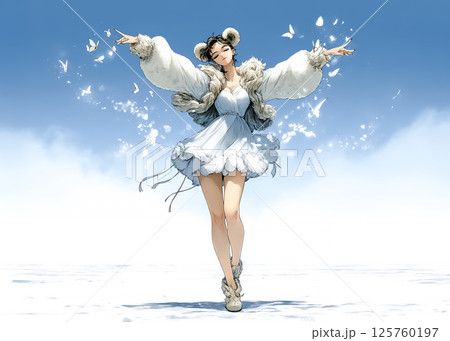 踊るシロクマの妖精のイラスト素材 125760197