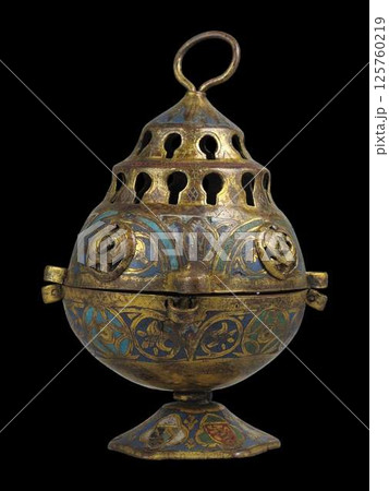 13th Century French Bronze Censer - Medieval Religious Artifact 125760219