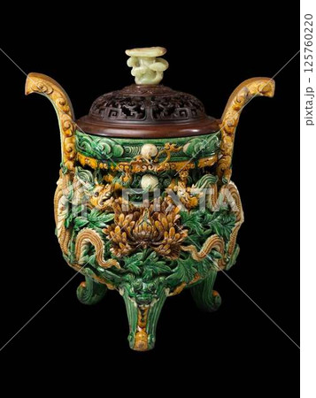 Ornate Chinese Glazed Censer - 16th Century Temple Ritual Object Ornate Chinese Glazed Censer - 16th Century Temple Ritual Object 125760220