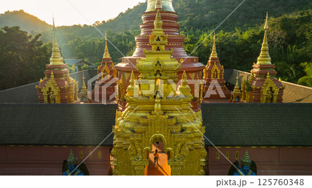 aerial view of the golden gate with intricate golden architecture aerial view of the golden gate with intricate golden architecture 125760348