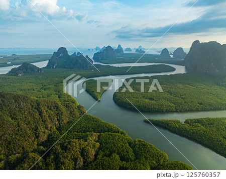 Aerial View of Heart shape island Aerial View of Heart shape island 125760357