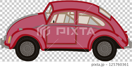 Lovely classic style and red colors of Volkswagen Beetle car. 125760361