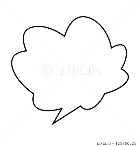 シンプルな吹き出しのイラスト もこもこ シンプルな吹き出しのイラスト もこもこ 125760528