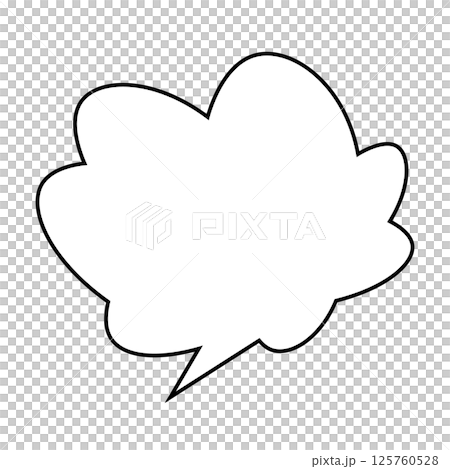 シンプルな吹き出しのイラスト もこもこ シンプルな吹き出しのイラスト もこもこ 125760528