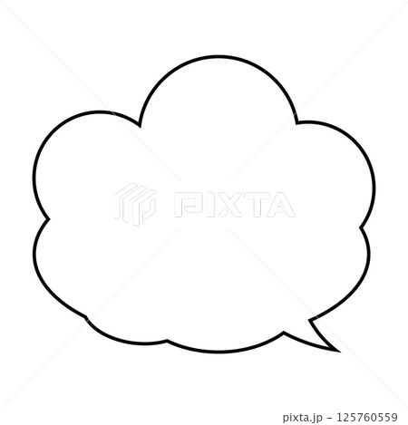 シンプルな吹き出しのイラスト　もこもこ 125760559