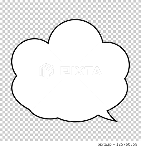 シンプルな吹き出しのイラスト　もこもこ 125760559