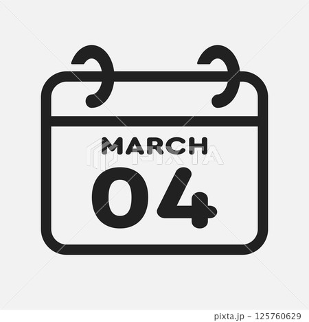 Icon page calendar day - 4 March 125760629