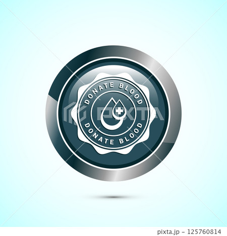 Blood donation icon design illustration, Donate blood badge label sign, Button design Blood donation icon design illustration, Donate blood badge label sign, Button design 125760814