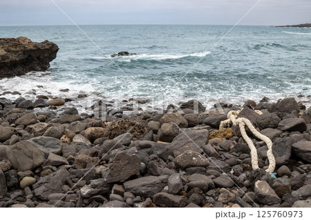 Rocky coast of Atlantic ocean, Gran Canaria, Spain 125760973