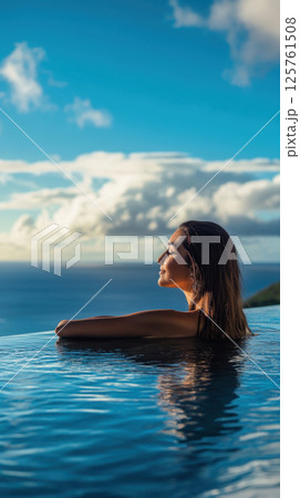 Chilling by the ocean pool Chilling by the ocean pool 125761508