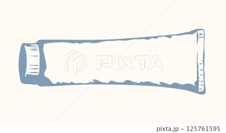 Tooth paste. Vector sketch drawing Tooth paste. Vector sketch drawing 125761595