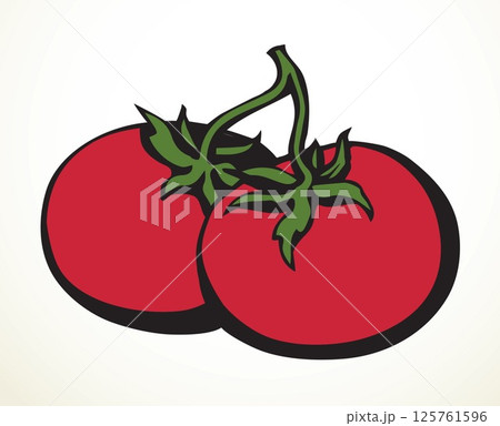 Tomatoes. Vector drawing icon sign Tomatoes. Vector drawing icon sign 125761596