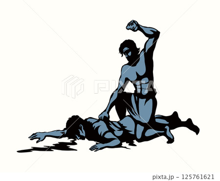 Cain and Abel. Vector drawing Cain and Abel. Vector drawing 125761621