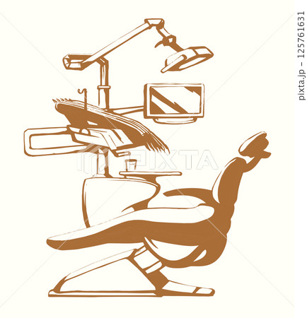 Stogmatology chair and accessories. Vector drawing Stogmatology chair and accessories. Vector drawing 125761631