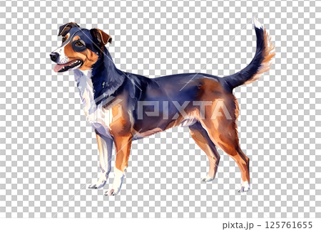 白バックにリアルな犬のイラスト 125761655