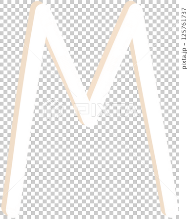 Lovely white and creamy colors and font style of english alphabet capital letter M. Lovely white and creamy colors and font style of english alphabet capital letter M. 125761737