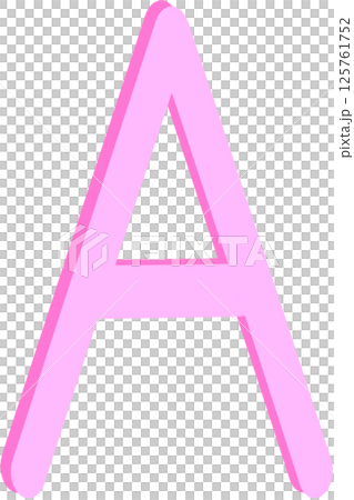 Lovely pink colors and font style of english alphabet capital letter A. Lovely pink colors and font style of english alphabet capital letter A. 125761752