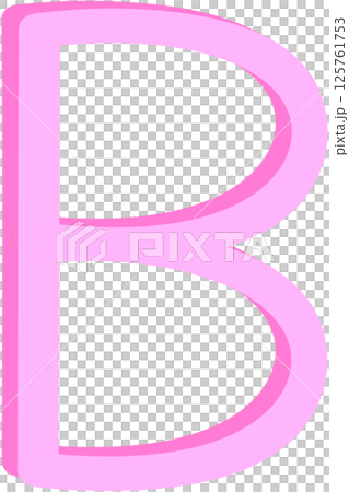 Lovely pink colors and font style of english alphabet capital letter B. 125761753
