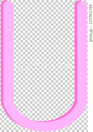 Lovely pink colors and font style of english alphabet capital letter U. Lovely pink colors and font style of english alphabet capital letter U. 125761788