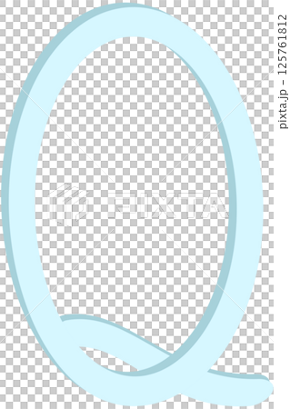 Lovely blue colors and font style of english alphabet capital letter Q. 125761812