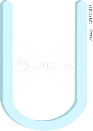 Lovely blue colors and font style of english alphabet capital letter U. 125761817